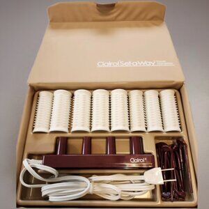 Vintage Clairol Set-a-Way Travel Hairsetter KT-8 Curling Rollers w/ Box Complete